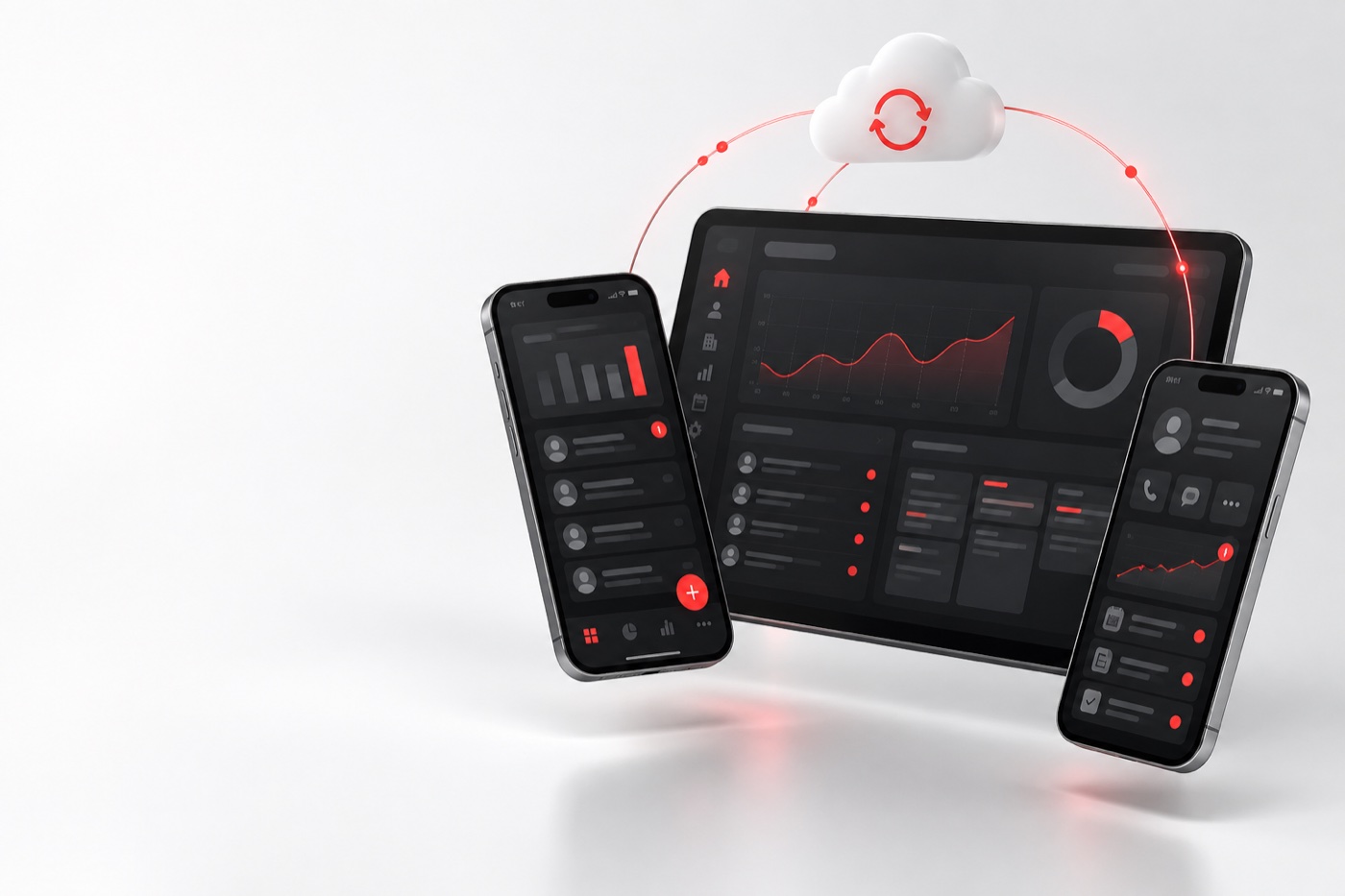 Example iOS/Android app and management dashboard