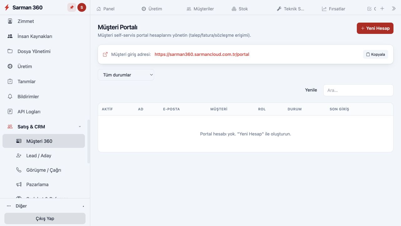 Abonelikle Çalışan İşletmeler — Müşteri Portalı
