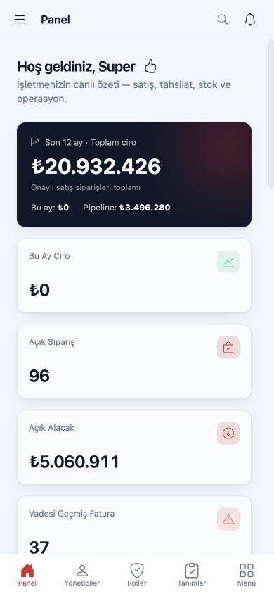 Çalışan demo sisteminin telefon görünümü